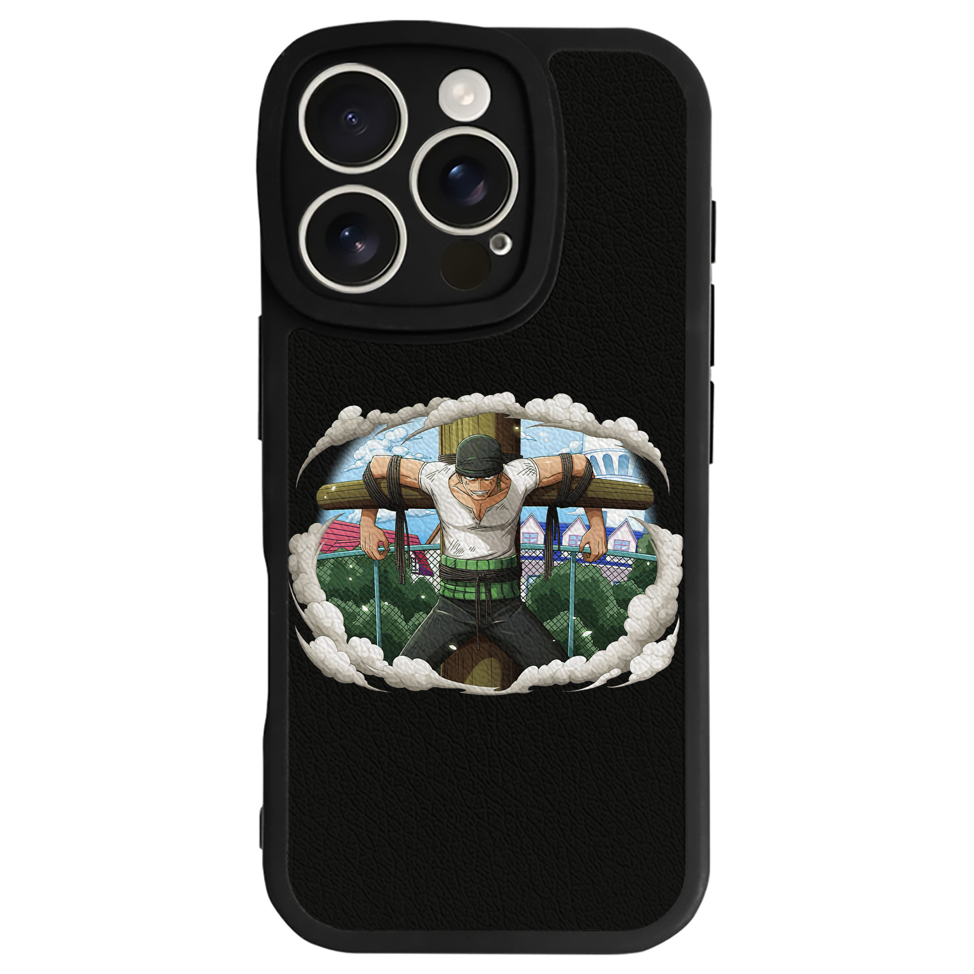 （画像用） ワンピース ロロノア・ゾロ ONE PIECE Roronoa Zoro 【iPhone 16シリーズ対応】シリコンスマホケース（レザー調） 材質：シリコン